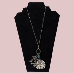 Ocean Beach Theme Long Vintage Goldtone Necklace